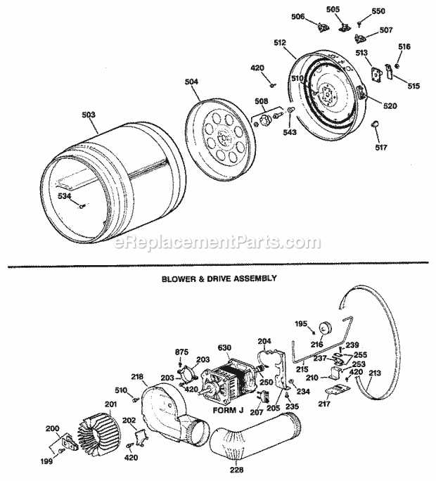 ge electric dryer parts diagram