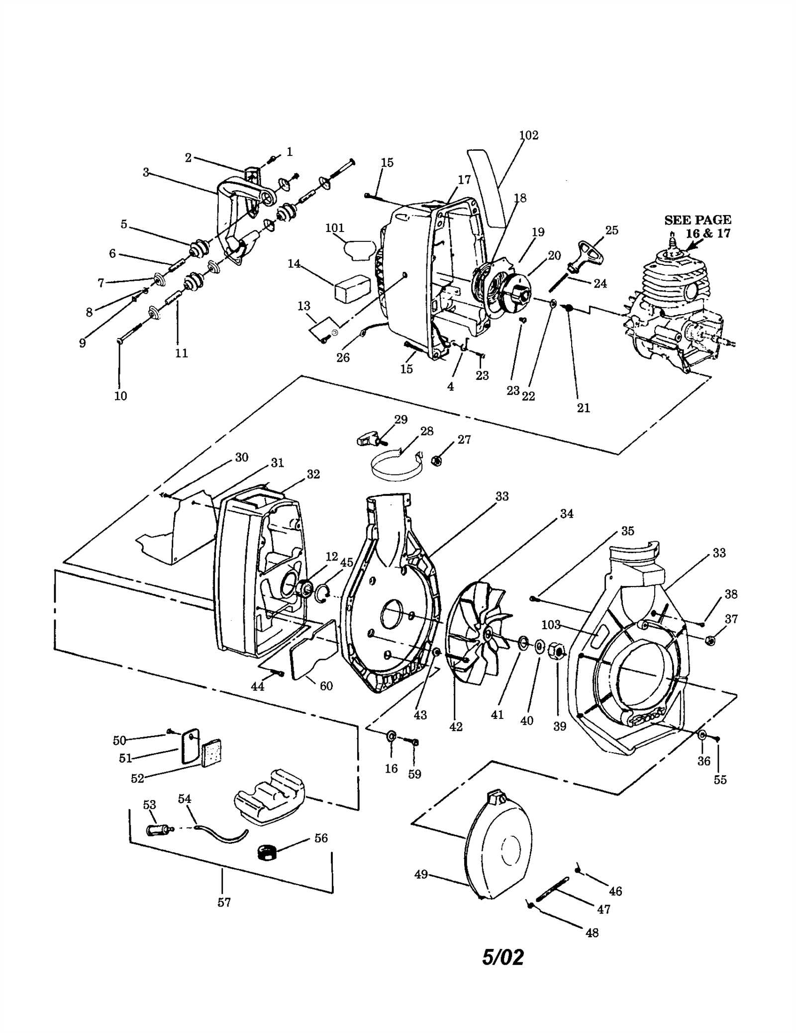 craftsman 25cc gas blower parts diagram