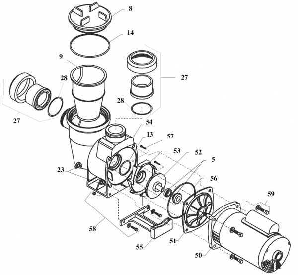 pool pump motor parts diagram