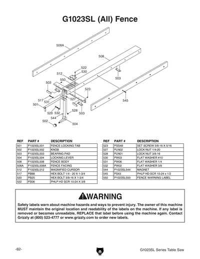 delta table saw parts diagram