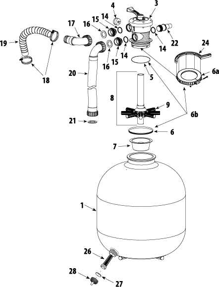 waterway sand filter parts diagram