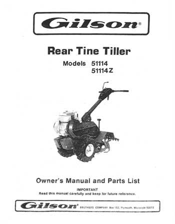 gilson 1580 tiller parts diagram