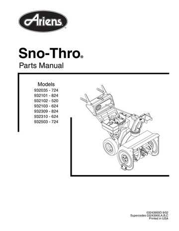 ariens 624e parts diagram