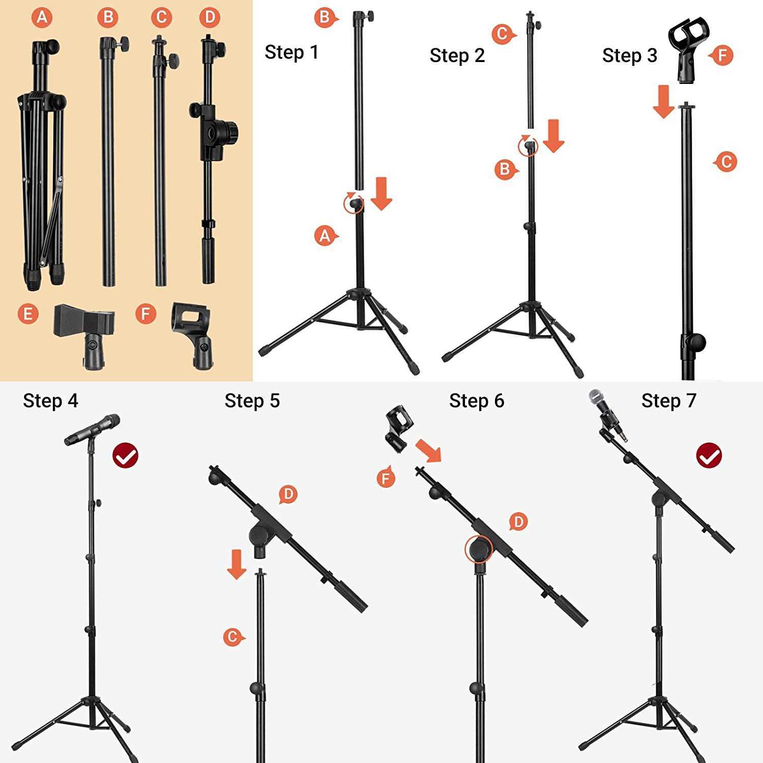 mic stand parts diagram