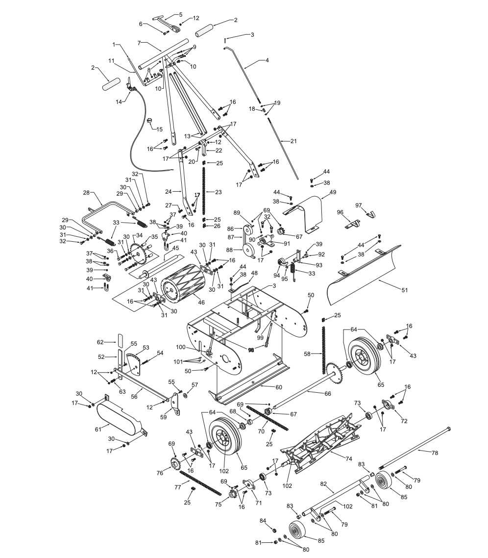 reel mower parts diagram