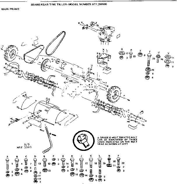 craftsman 5 hp tiller parts diagram