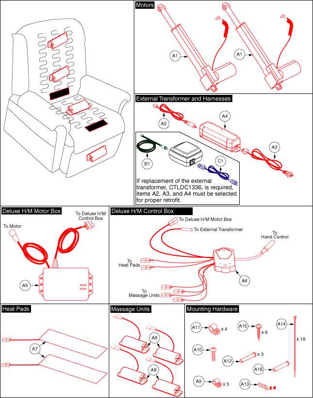 lift chair parts diagram