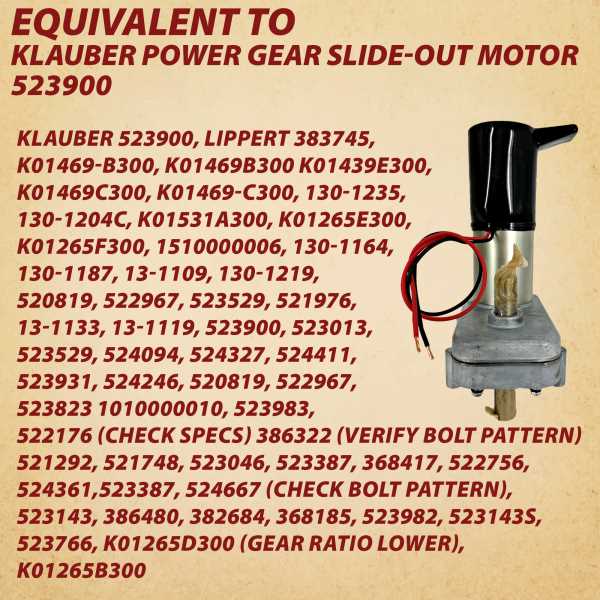 power gear slide out parts diagram