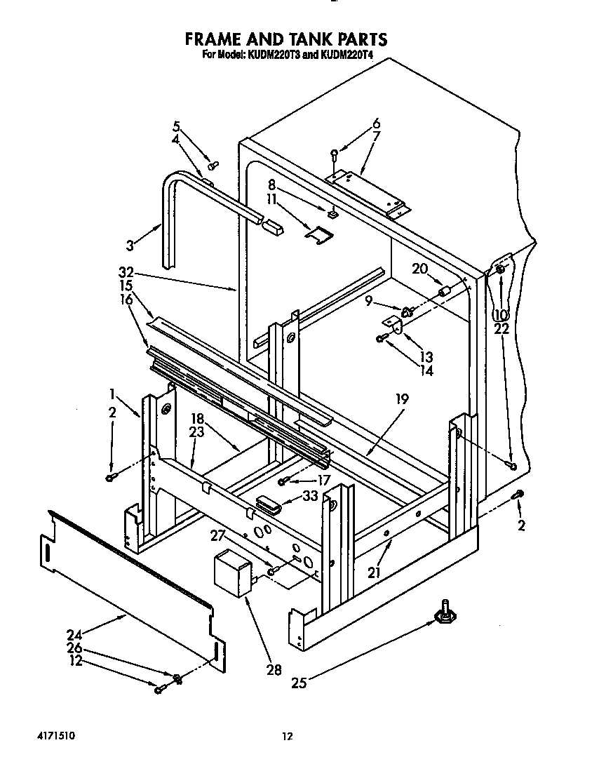 kitchen aid dishwasher parts diagram