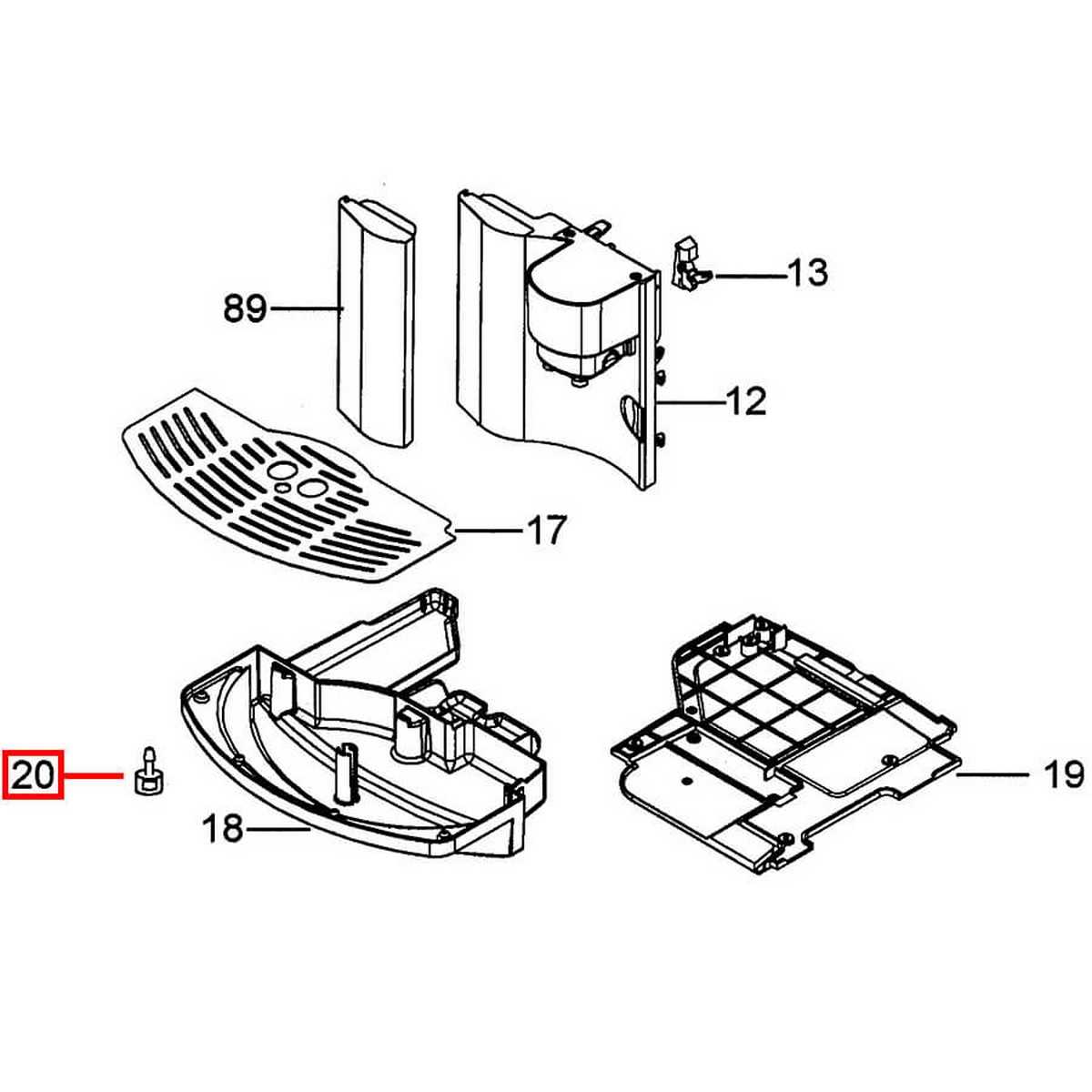 delonghi magnifica parts diagram