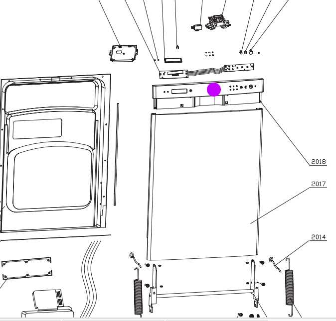 whirlpool dishwasher door parts diagram