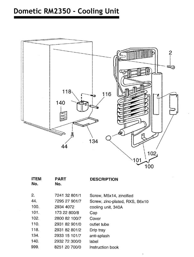 dometic rv refrigerator parts diagram