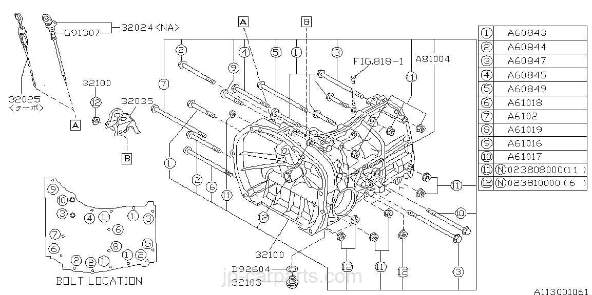 subaru manual transmission parts diagram