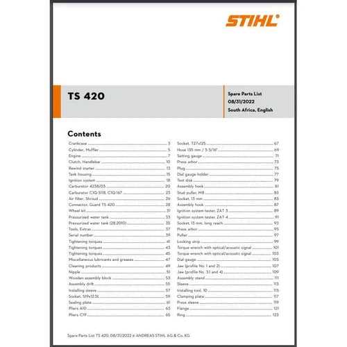 stihl ts420 parts diagram