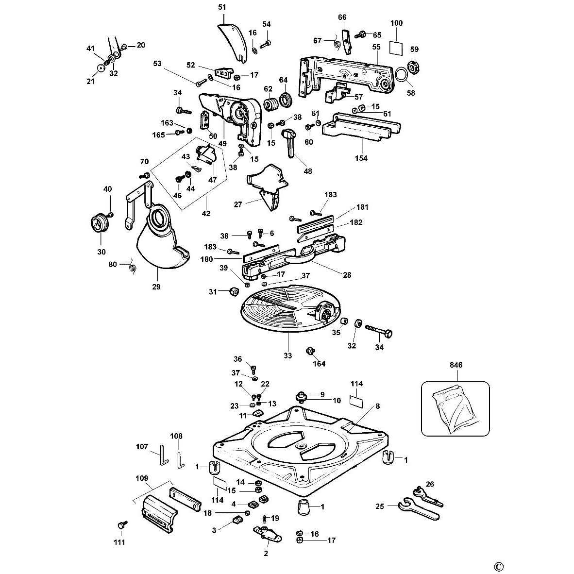 dewalt chop saw parts diagram