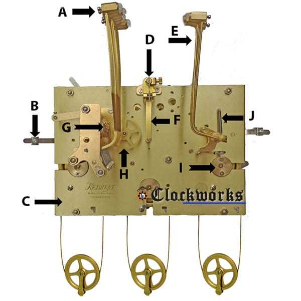 grandfather clock parts diagram