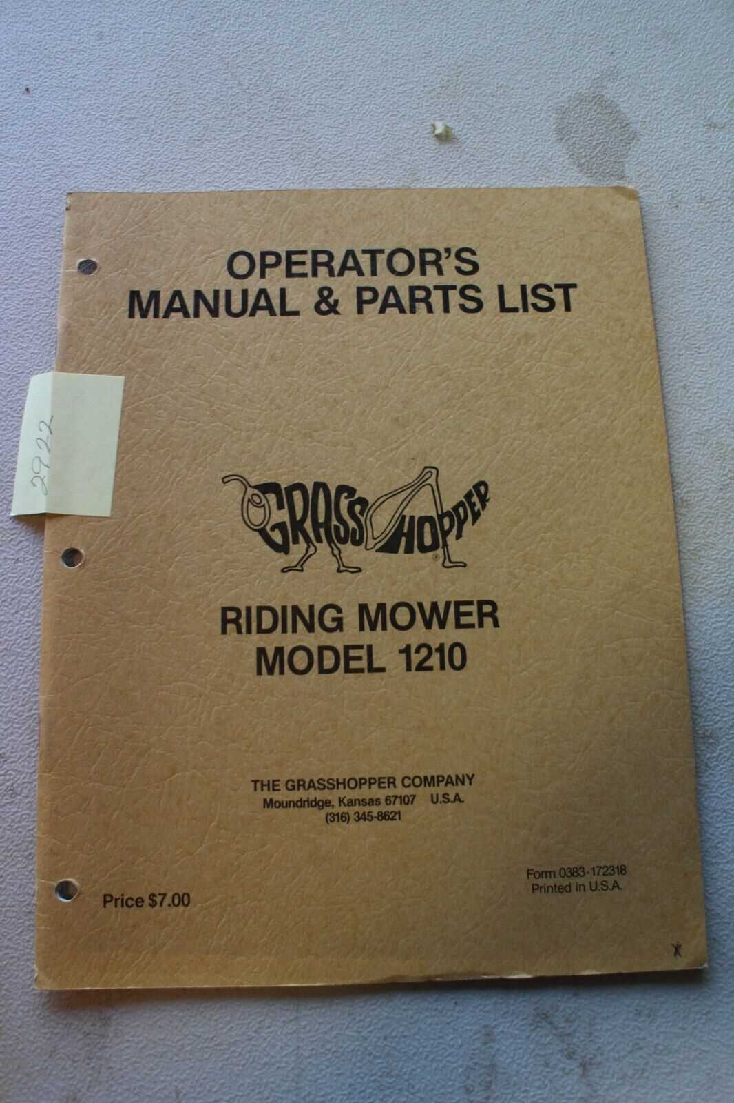 grasshopper 725 parts diagram