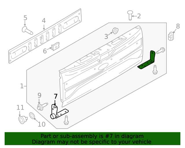 ford tailgate parts diagram