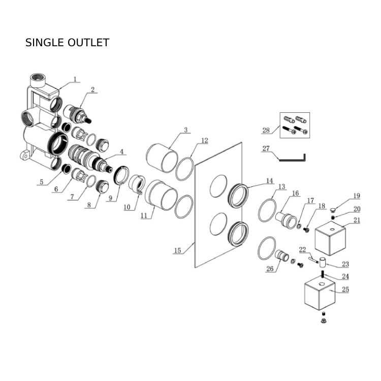 grohe shower valve parts diagram