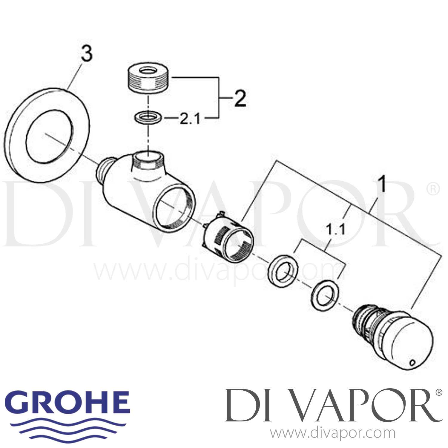 grohe shower valve parts diagram