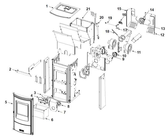 harman pellet stove parts diagram