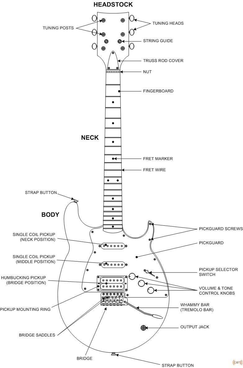 guitar parts diagram