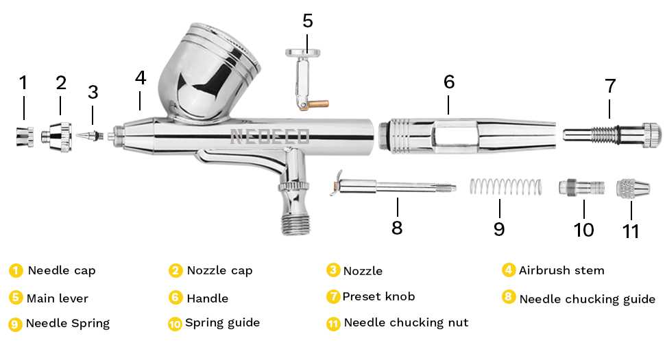 airbrush parts diagram