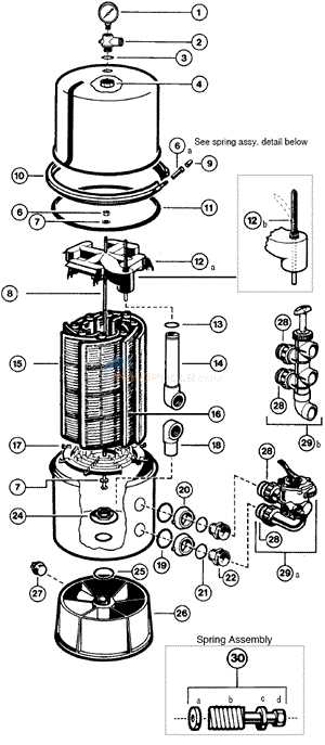 hayward pool filter parts diagram