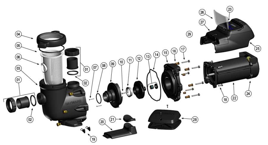 hayward pool pump parts diagram