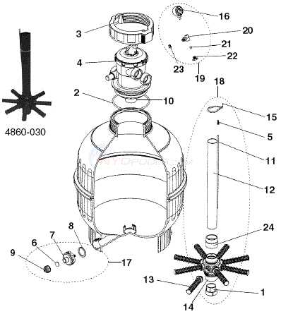 pool sand filter parts diagram