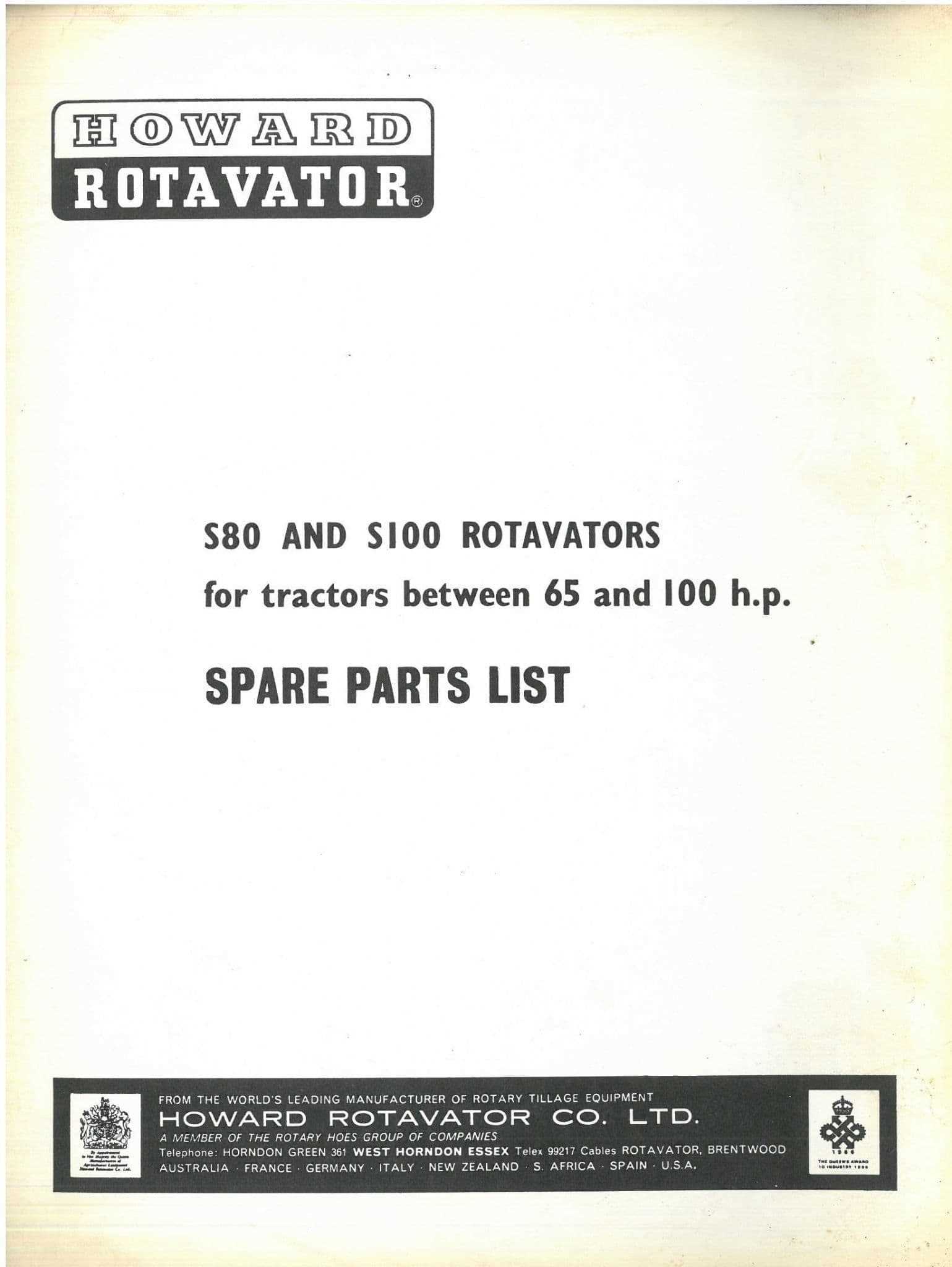 howard rotavator parts diagram