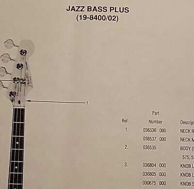 parts of a bass guitar diagram