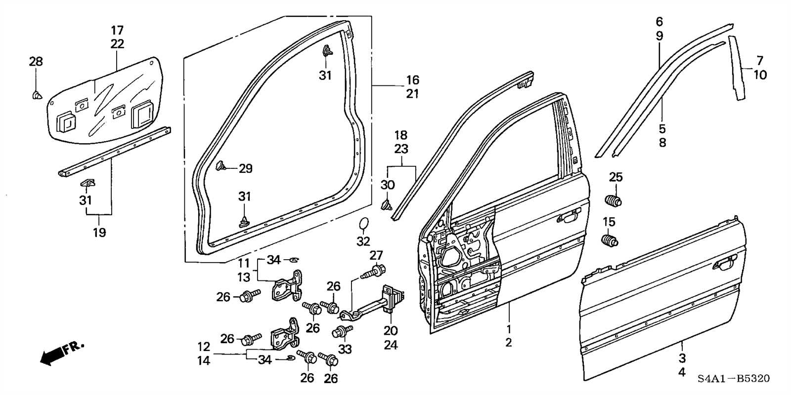 honda accord body parts diagram