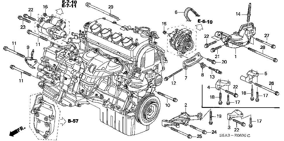 honda accord engine parts diagram