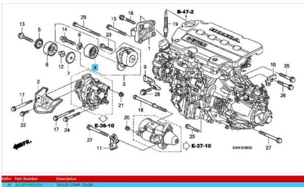 honda accord engine parts diagram