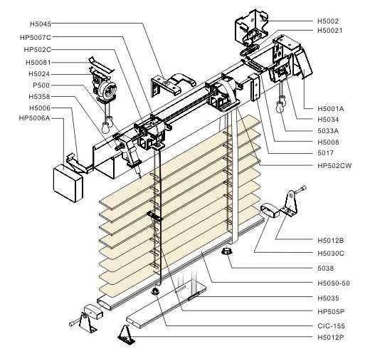 horizontal blinds parts diagram