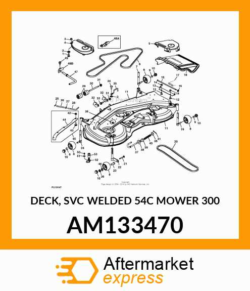 john deere 54c mower deck parts diagram