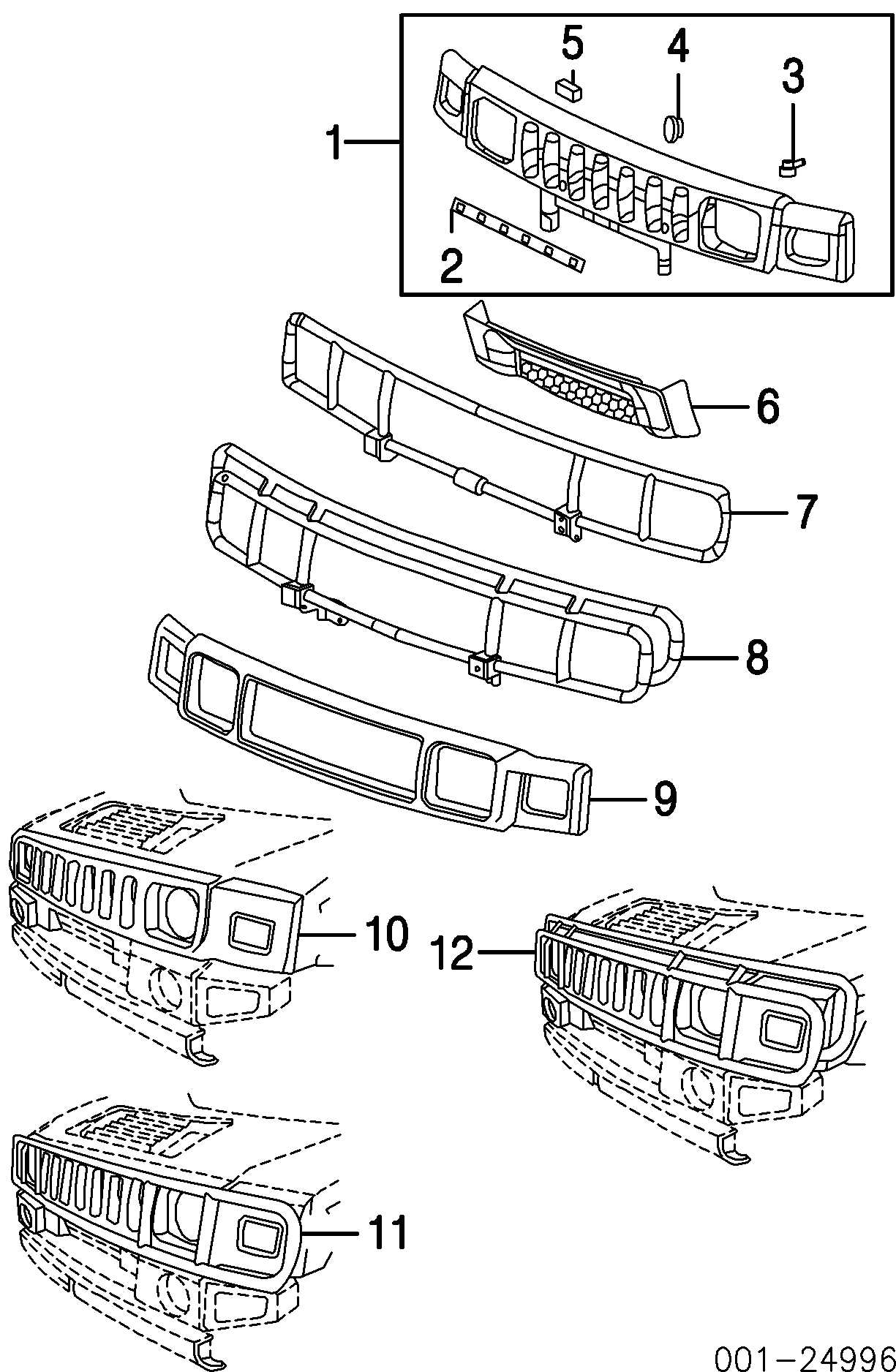 hummer h3 parts diagram