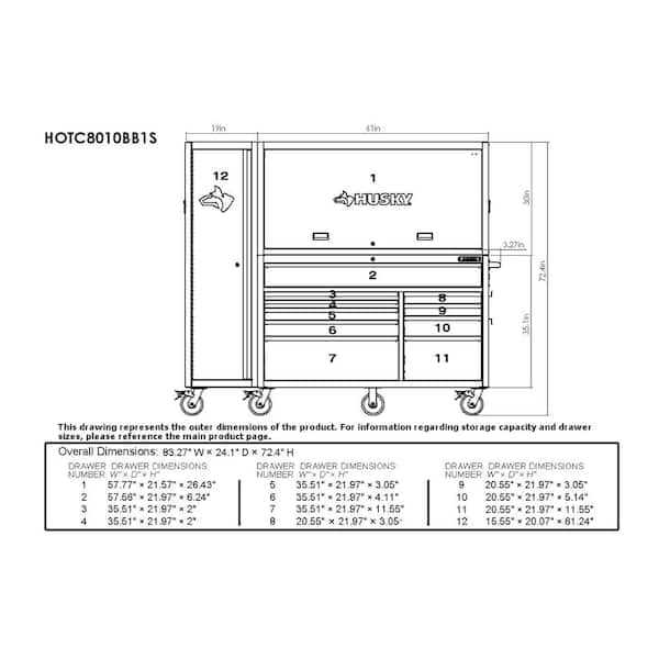 husky tool box parts diagram