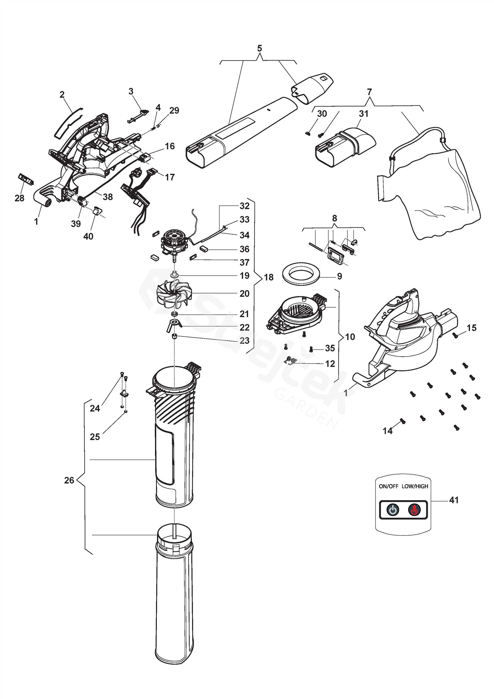 husqvarna 125b blower parts diagram