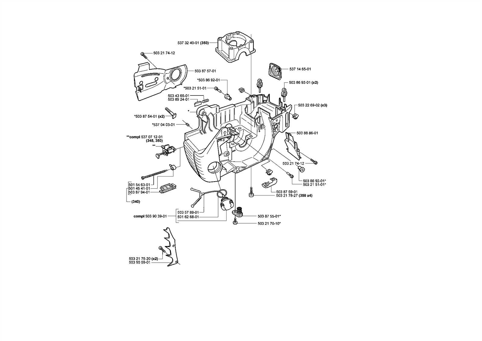 husqvarna 350 parts diagram