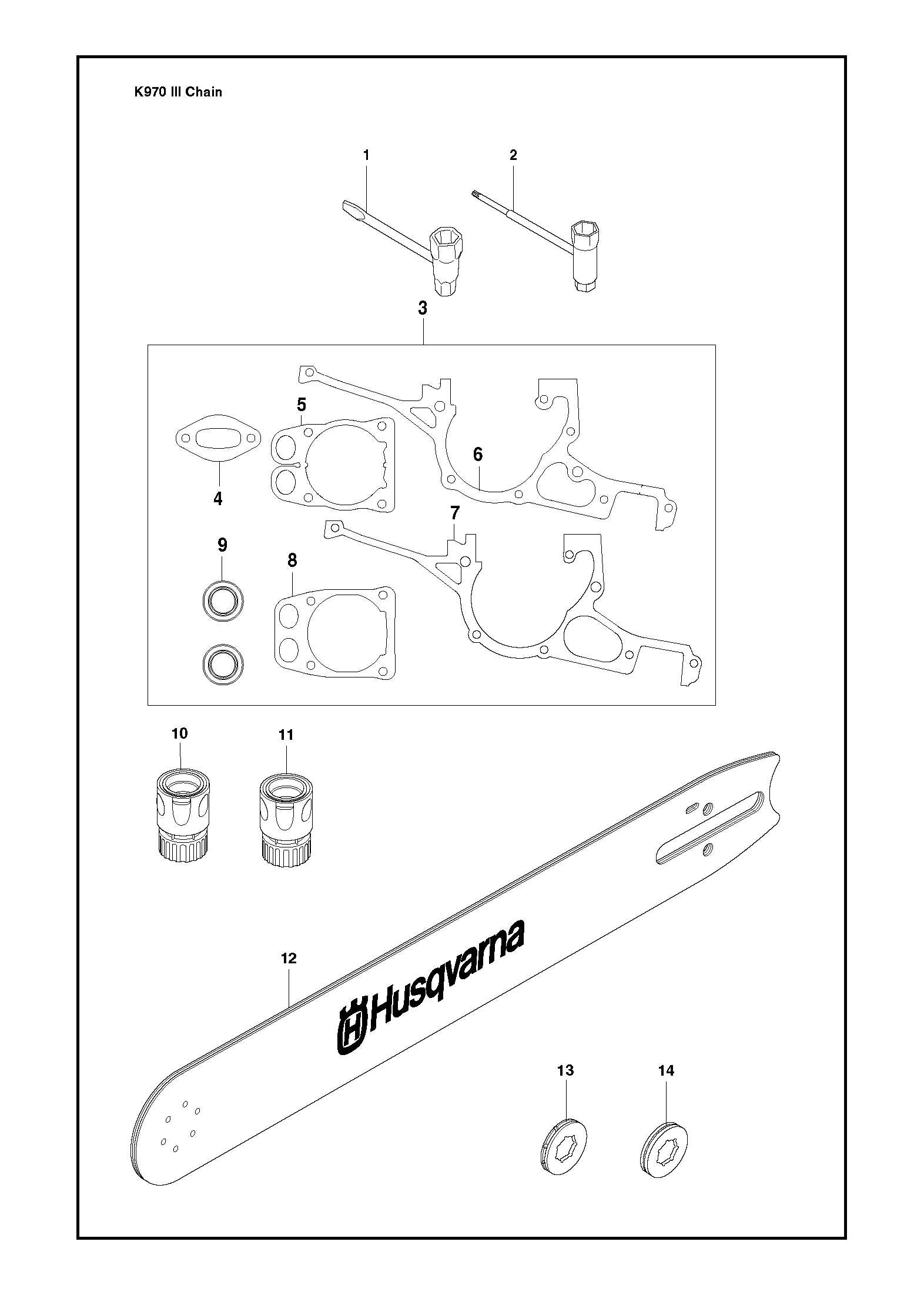 husqvarna k970 parts diagram