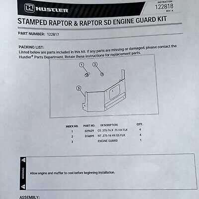 hustler raptor parts diagram