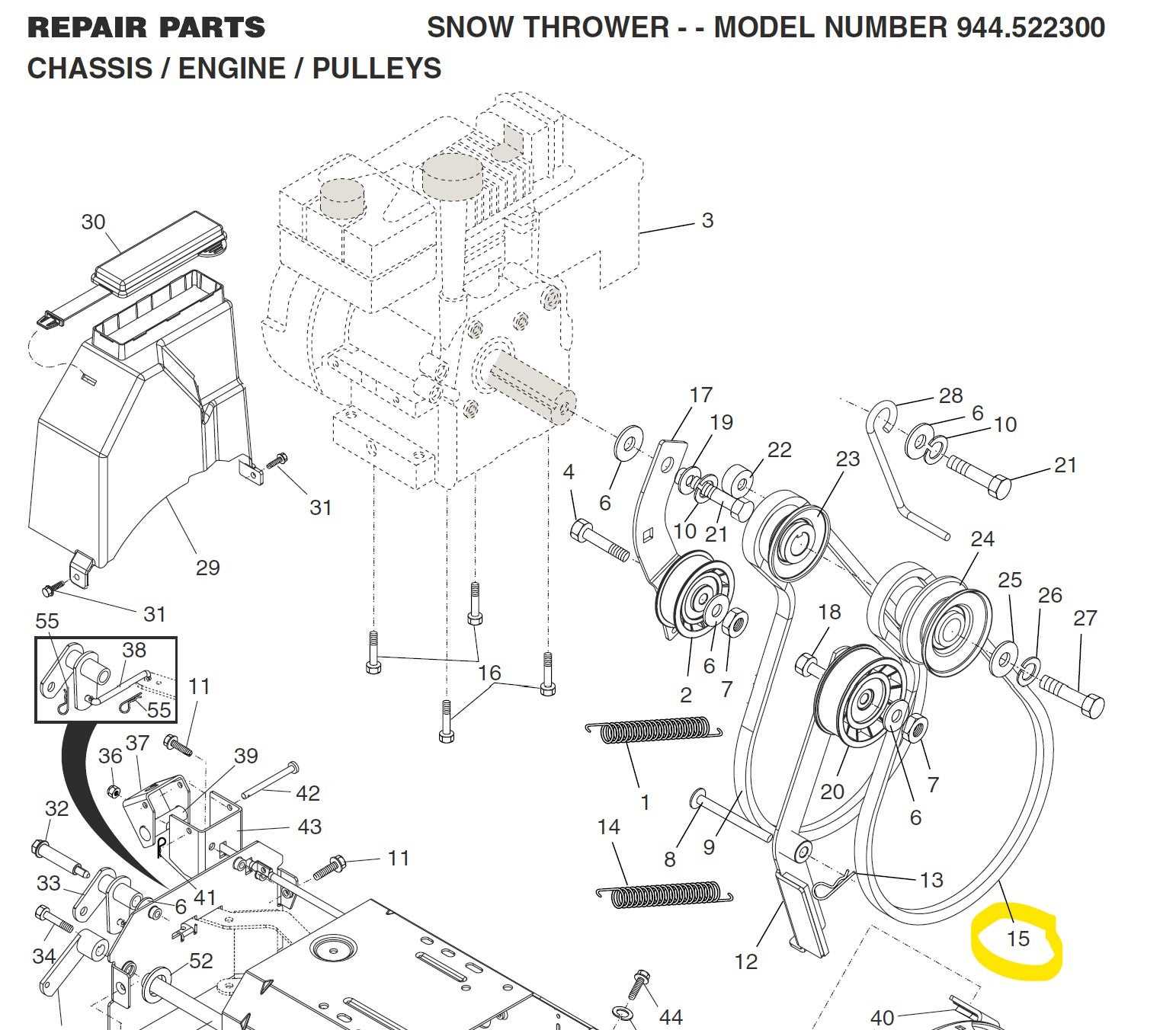 24 inch craftsman snowblower parts diagram