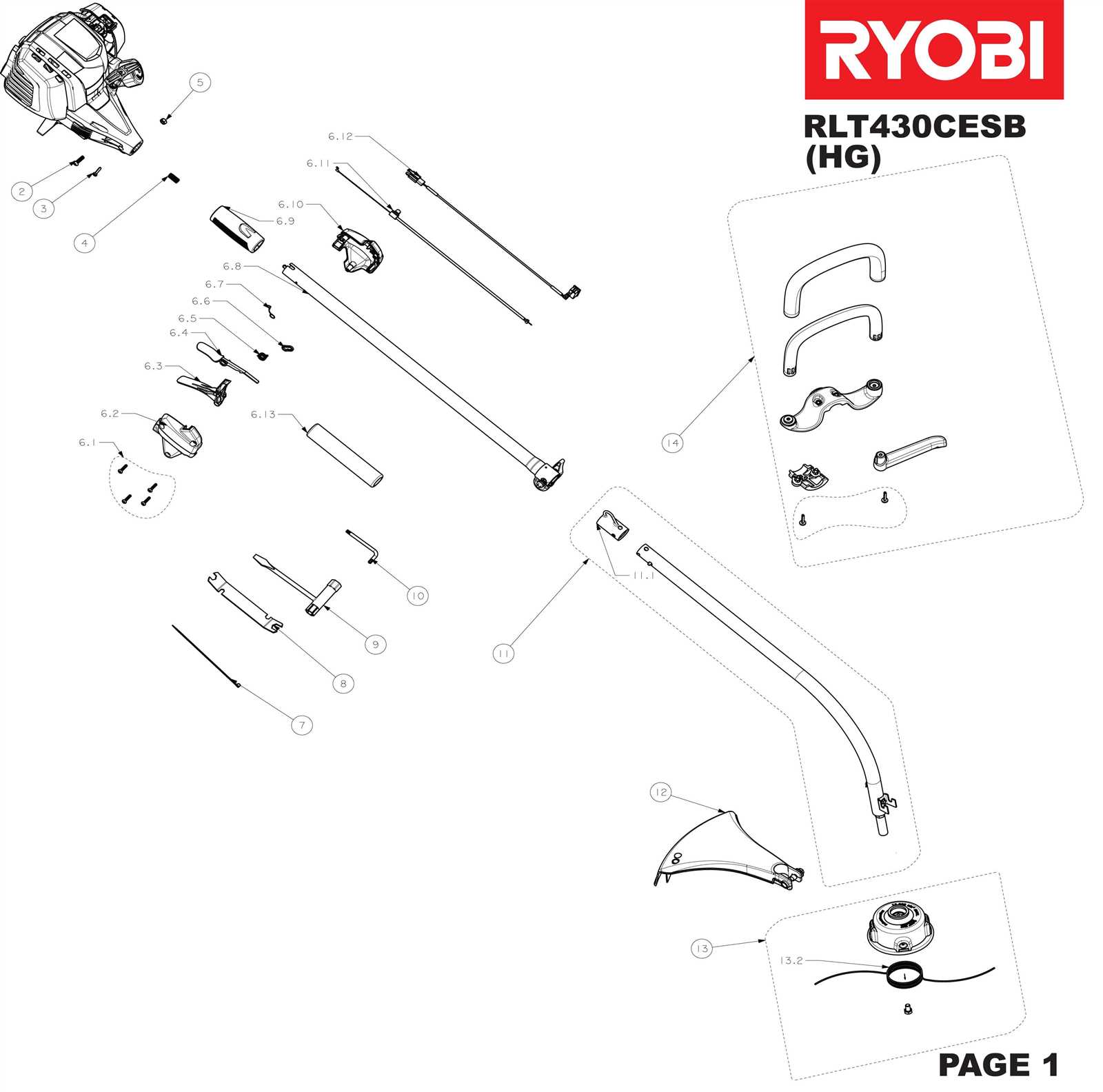 ryobi weed wacker parts diagram