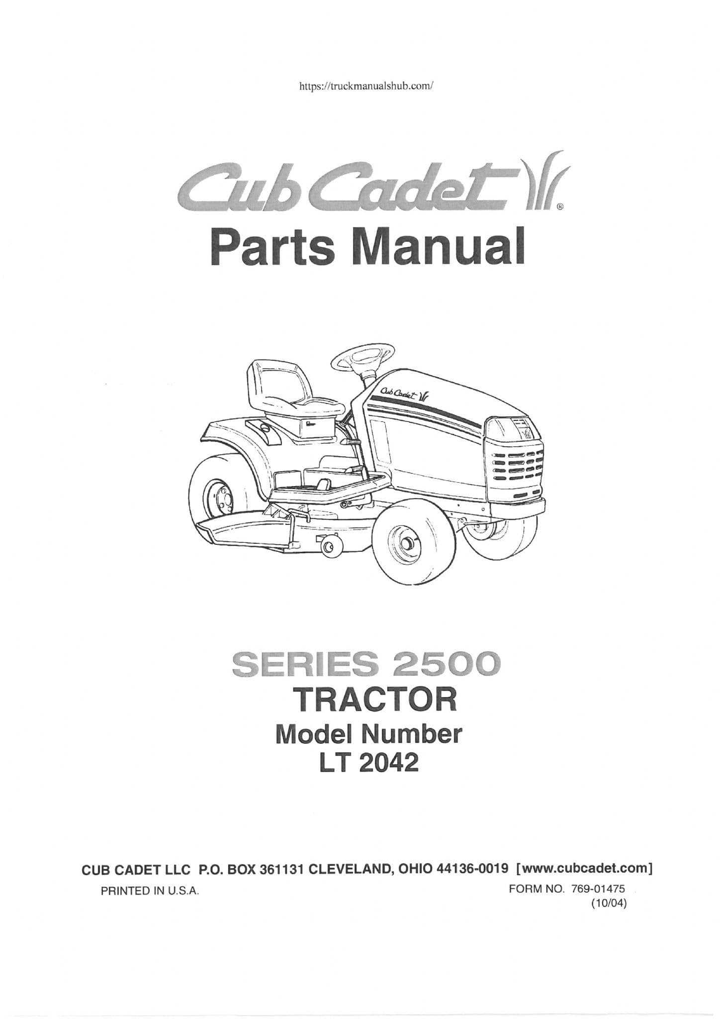 cub cadet ltx1040 parts diagram