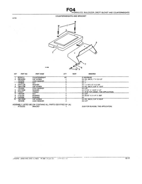 john deere 400 parts diagram