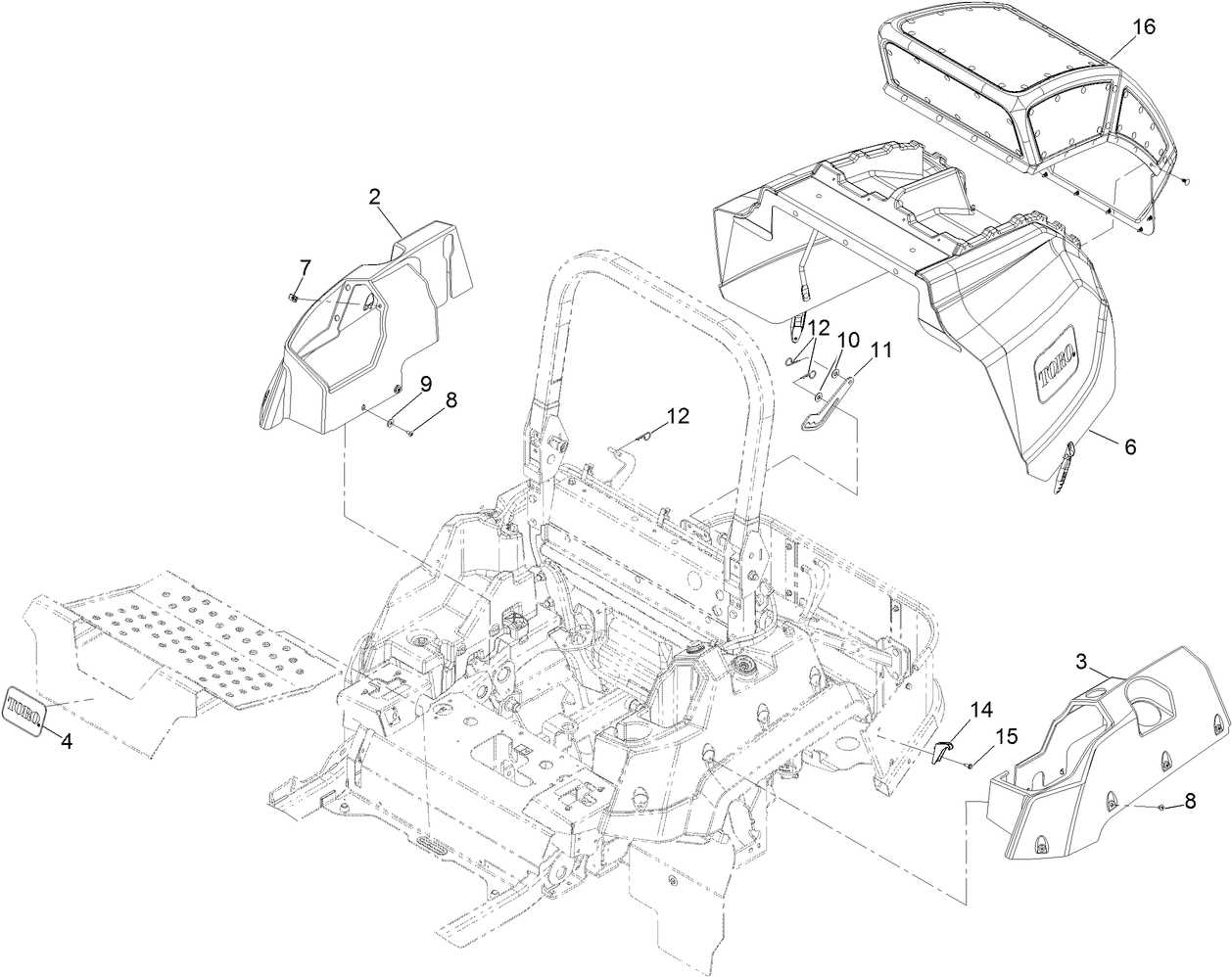 toro zero turn parts diagram