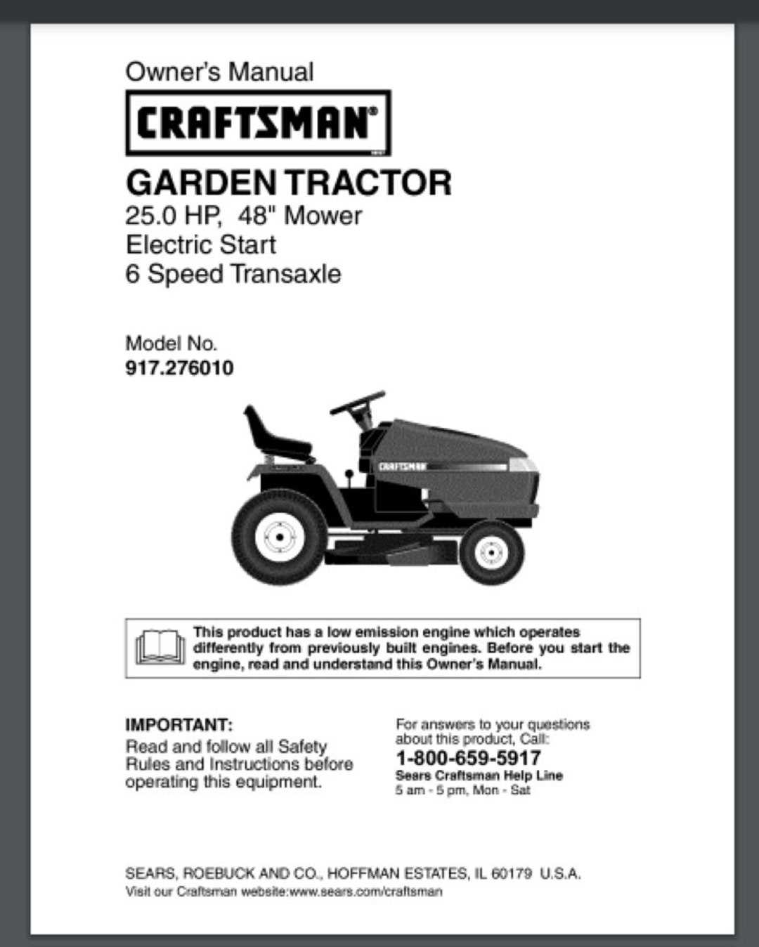 craftsman t110 parts diagram