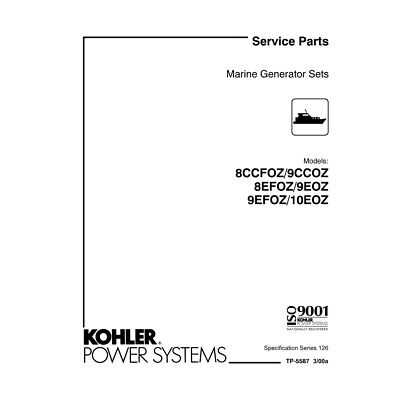 kohler marine generator parts diagram